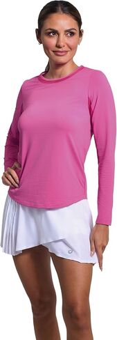 IBKUL Athleisure Wear Sun Protective UPF 50+ Icefil Cooling-Long Sleeve Crew Neck with Mesh in Kuwait