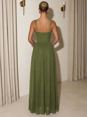 Celeste Women's Milkmaid Faux Corset A-Line Maxi Dress in Saudi Arabia