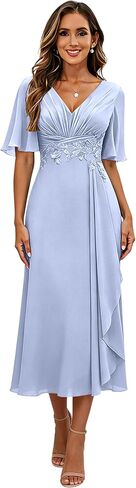 Mother of Bride Dresses Applique Chiffon Formal Dresses for Wedding Guest in Kuwait
