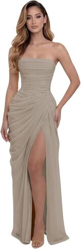 Strapless Chiffon Bridesmaid Dresses for Women Long Mermaid Prom Dress Corset Formal Evening Maxi Party Gowns in Saudi Arabia