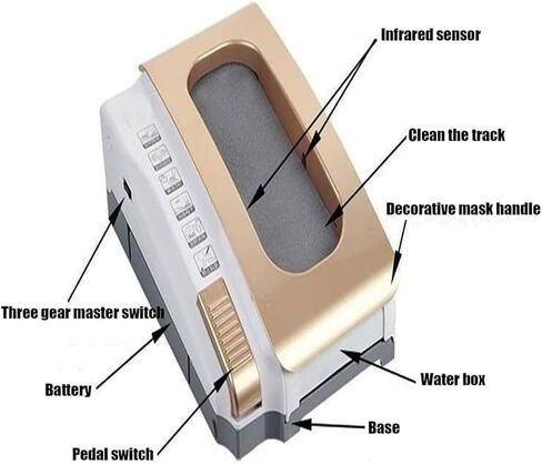 Automatic Self-Cleaning Shoe Sole Cleaning Machine - Low Noise Outdoor Shoe Scraper & Brush,for Families, Businesses, and Hotels (Gold) in Kuwait
