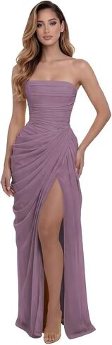 Strapless Chiffon Bridesmaid Dresses for Women Long Mermaid Prom Dress Corset Formal Evening Maxi Party Gowns in Saudi Arabia