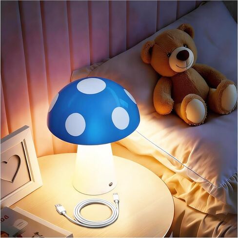 Mushroom Night Light, Rechargeable Cordless Table Lamp for Bedroom, Dimmable LED Night Lights for Toddler , Baby Essentials for Newborn, Stocking Stuffers for Teen Boys, Dorm Room Essentials (red) in Kuwait