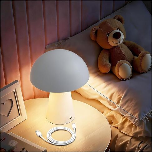 Mushroom Night Light, Rechargeable Cordless Table Lamp for Bedroom, Dimmable LED Night Lights for Toddler , Baby Essentials for Newborn, Stocking Stuffers for Teen Boys, Dorm Room Essentials (red) in Kuwait