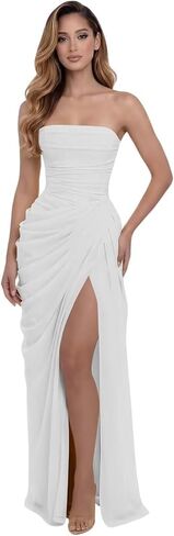 Strapless Chiffon Bridesmaid Dresses for Women Long Mermaid Prom Dress Corset Formal Evening Maxi Party Gowns in Saudi Arabia