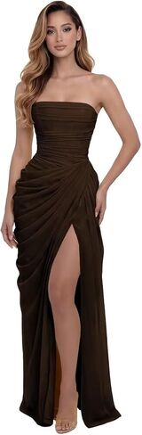 Strapless Chiffon Bridesmaid Dresses for Women Long Mermaid Prom Dress Corset Formal Evening Maxi Party Gowns in Saudi Arabia