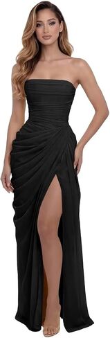 Strapless Chiffon Bridesmaid Dresses for Women Long Mermaid Prom Dress Corset Formal Evening Maxi Party Gowns in Saudi Arabia