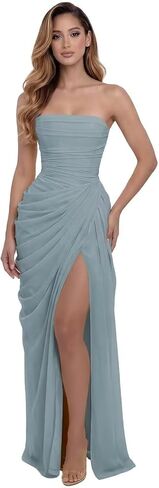 Strapless Chiffon Bridesmaid Dresses for Women Long Mermaid Prom Dress Corset Formal Evening Maxi Party Gowns in Saudi Arabia