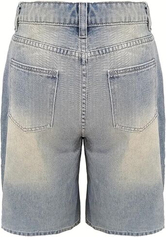 Milumia Women's Y2k Denim Bermuda Shorts Low Rise Wide Leg Going Out Jean Shorts Streetwear in Kuwait