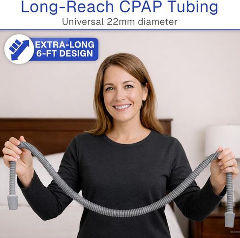 Vive CPAP Hose (2 Pack) - XL 6 Ft, 72" Tubing - Fits ResMed, Philips Respironics, Fisher & Paykel, Ssahi Kasei, SomnoMed, AirSense 10/11 & All BiPap Machines - Sleep Apnea Supplies & Accessories in Kuwait