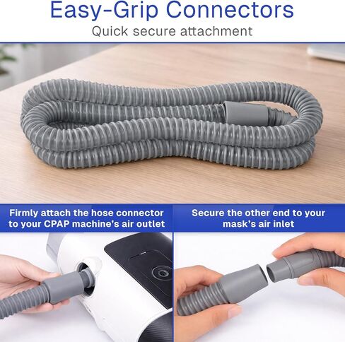 Vive CPAP Hose (2 Pack) - XL 6 Ft, 72" Tubing - Fits ResMed, Philips Respironics, Fisher & Paykel, Ssahi Kasei, SomnoMed, AirSense 10/11 & All BiPap Machines - Sleep Apnea Supplies & Accessories in Kuwait