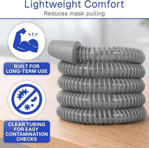 Vive CPAP Hose (2 Pack) - XL 6 Ft, 72" Tubing - Fits ResMed, Philips Respironics, Fisher & Paykel, Ssahi Kasei, SomnoMed, AirSense 10/11 & All BiPap Machines - Sleep Apnea Supplies & Accessories in Kuwait