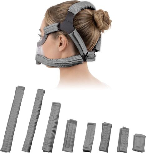 8 PCS Satin CPAP Mask Strap Covers Soft, Comfortable CPAP Mask Cushions, CPAP Headgear Strap Covers to Fit Airfit F20, CPAP Hair Protector, CPAP Accessories for Reducing Red Marks (Black) in Saudi Arabia