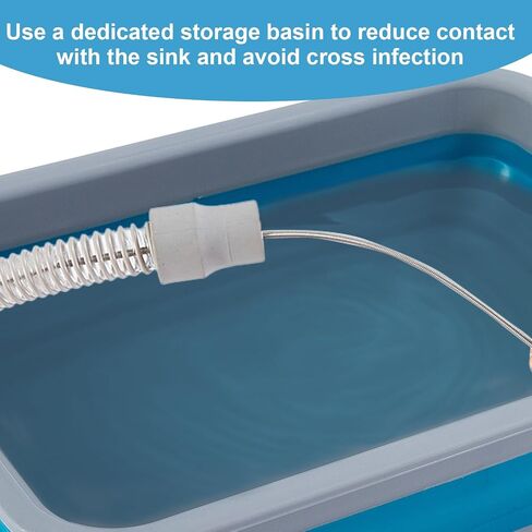 CPAP Hose Brush Cleaning Kit for All Cpap Hoses and Masks, CPAP Cleaning Supplies with 6.5 Ft Tube Cleaning Brush & Collapsible Wash Basin Compatible with Standard 15mm-22mm Hose in Saudi Arabia