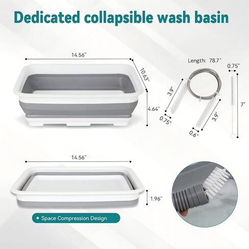 11 Pack CPAP Cleaning Kit – 78.7 in Extra-Thick Hose Brush, CPAP Hose Dryer Compatible with 22 mm Hoses, Collapsible Wash Basin, 2 CPAP Hose Holder Clips, Portable CPAP Cleaning Supplies (White) in Saudi Arabia