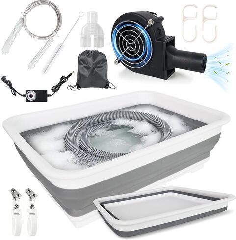 11 Pack CPAP Cleaning Kit – 78.7 in Extra-Thick Hose Brush, CPAP Hose Dryer Compatible with 22 mm Hoses, Collapsible Wash Basin, 2 CPAP Hose Holder Clips, Portable CPAP Cleaning Supplies (White) in Saudi Arabia