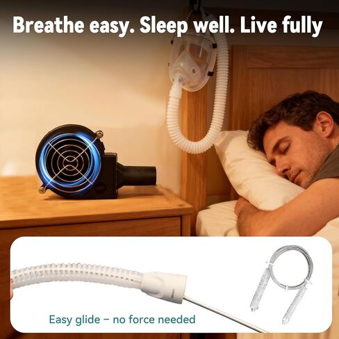 11 Pack CPAP Cleaning Kit – 78.7 in Extra-Thick Hose Brush, CPAP Hose Dryer Compatible with 22 mm Hoses, Collapsible Wash Basin, 2 CPAP Hose Holder Clips, Portable CPAP Cleaning Supplies (White) in Saudi Arabia