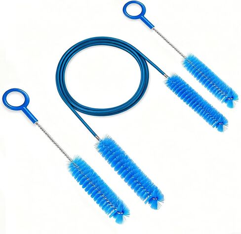 CPAP Hose Brush 7-Foot Rubber-Wrapped Steel Wire CPAP Tube Cleaning Brush for Standard 22mm & 15mm Diameter Tubes, with 2 Detail Brushes for Mask, Vent & Humidifier Cleaning (Blue) in Saudi Arabia