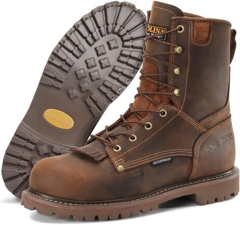 Carolina 28 Series 8" Composite Toe Waterproof Work Boots for Men - Scubaliner Waterproof Protection - EH Rated Safety Shoes for Men - Removable Footbed & Work Shoes with Lug Outsole in Kuwait