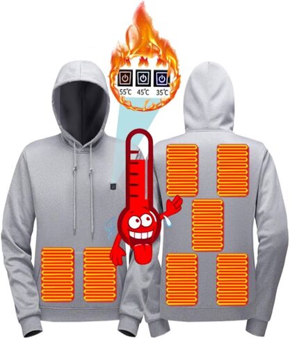 Unisex Heated Hoodie for Men Women Heated Sweatshirt Warm USB Electric Outdoor Winter Puffer Jacket with No Battery in Saudi Arabia