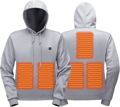 Unisex Heated Hoodie for Men Women Heated Sweatshirt Warm USB Electric Outdoor Winter Puffer Jacket with No Battery in Kuwait