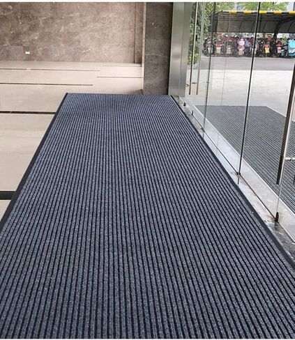 Runner Rug 3'x10' Gray Non-Slip Rug with Rubber Backing, Indoor Floor Mat for Entryway Hallway Kitchen Garage Laundry Hotel Office in Saudi Arabia