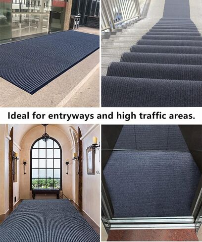 Runner Rug 3'x10' Gray Non-Slip Rug with Rubber Backing, Indoor Floor Mat for Entryway Hallway Kitchen Garage Laundry Hotel Office in Saudi Arabia