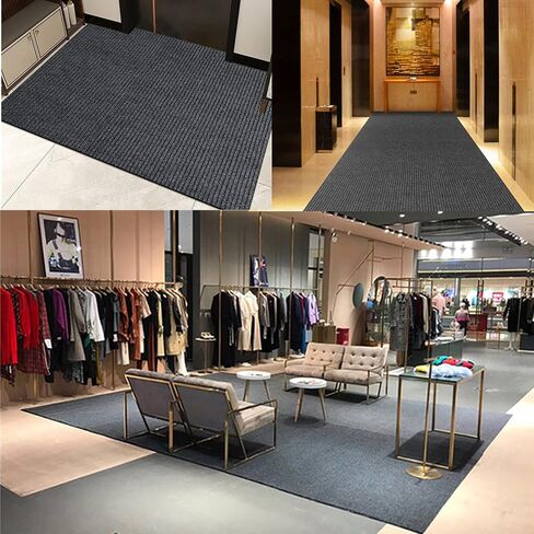 Runner Rug 3'x10' Gray Non-Slip Rug with Rubber Backing, Indoor Floor Mat for Entryway Hallway Kitchen Garage Laundry Hotel Office in Saudi Arabia