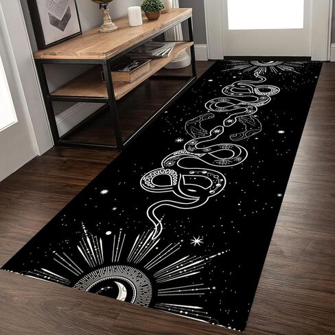 Sun and Moon Runner Rug, 2x6ft, Boho Moon Phase Celestial Night Sky Witchcraft Sun Moon Gothic Area Rugs, Lightweight Easy-Washing Meditation Floor Mat for Hallway Entryway in Saudi Arabia