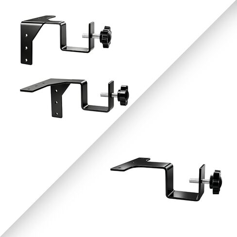 No Drill Single Curtain Rod Brackets with Magnetic Buckles, No Damage Curtain Rod Holders Single Hook, Ideal for Curtain Hanging and Frame Decor (3pcs) in Kuwait