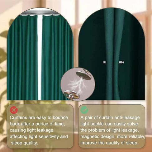 No Drill Single Curtain Rod Brackets with Magnetic Buckles, No Damage Curtain Rod Holders Single Hook, Ideal for Curtain Hanging and Frame Decor (3pcs) in Kuwait