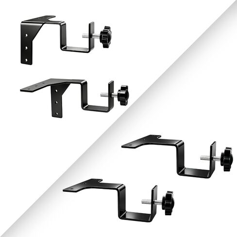No Drill Single Curtain Rod Brackets with Magnetic Buckles, No Damage Curtain Rod Holders Single Hook, Ideal for Curtain Hanging and Frame Decor (3pcs) in Kuwait
