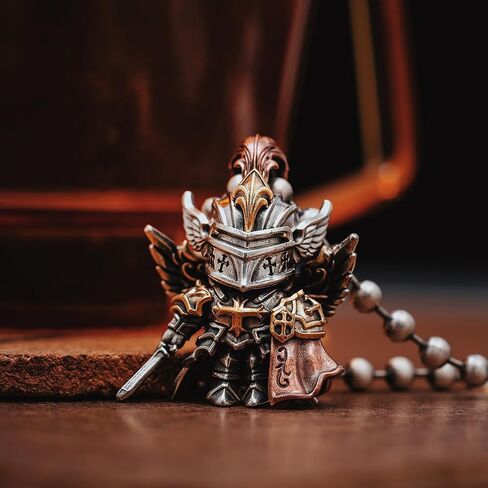 COPPERTIST.WU قلادة تمبلار قرمزية للرجال والنساء، قلادة فارس مفصلية مجوهرات صليبية من العصور الوسطى، هدية ساحرة على شكل درع متحرك in Kuwait
