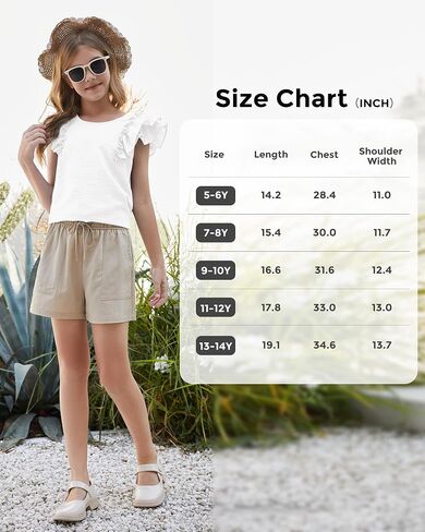 Girls Blouse Cute Shirts for Girls Tie Back Ruffle Short Sleeve Crewneck Shirts Summer Tops 5-14Years in Saudi Arabia