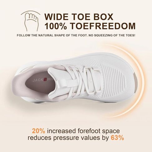 JACKSHIBO Women's Wide Toe Box Running Shoes Slip in Free up Hands Walking Shoes Arch Support Orthopedic Tennis Workout Gym Athletic Fashion Sneakers in Kuwait