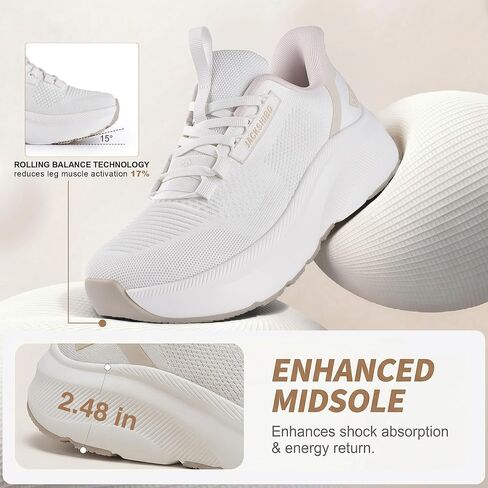 JACKSHIBO Women's Wide Toe Box Running Shoes Slip in Free up Hands Walking Shoes Arch Support Orthopedic Tennis Workout Gym Athletic Fashion Sneakers in Kuwait
