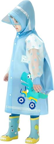 Kids Raincoat Boys Girls Rain Poncho Waterproof Rain Jacket Cartoon Rainwear in Kuwait