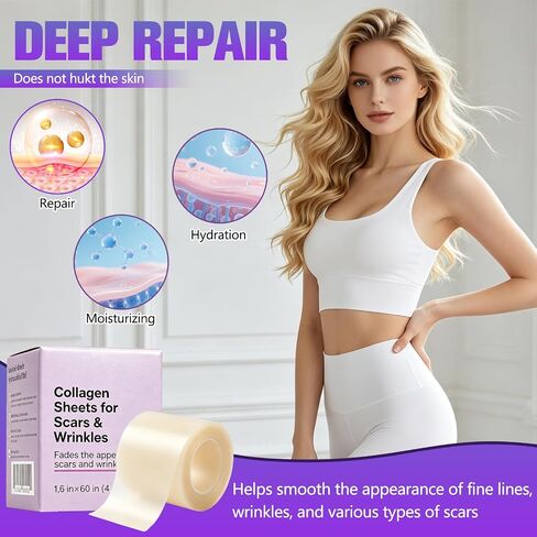 Collagen Tape, Collagen Sheets for Scars & Wrinkle, Silicone Scar Removal Strips for Various Different Scars and Wrinkles, for Surgeries Burn Acne Wounds Recovery in Saudi Arabia