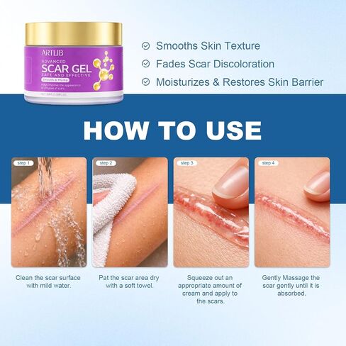 Scar Cream,Silicone Scar Gel,Helps Reduce Surgical Scars,Acne,Burn,Keloids Bump,Stretch Marks, Advanced Scar Removal Cream for Old and New Scars(1.69oz) in Saudi Arabia