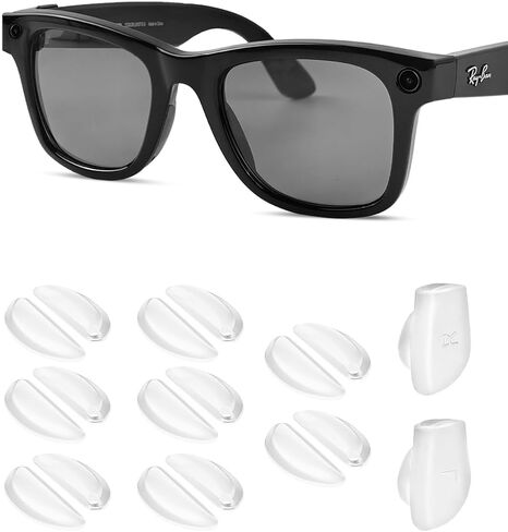 متوافقة مع وسادة أنف النظارات Ray-Ban Meta Wayfarer، 8 أزواج من وسادات الأنف البديلة المصنوعة من السيليكون الناعم المضادة للانزلاق in Kuwait