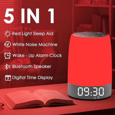 Red Light Therapy Sleep Device with 5-Level Red Light Therapy (620–690nm), 32 White Noise, Smart App Control, Night Light to Support Deep Relaxation and Improve Sleeping for Adult & Kid in Saudi Arabia