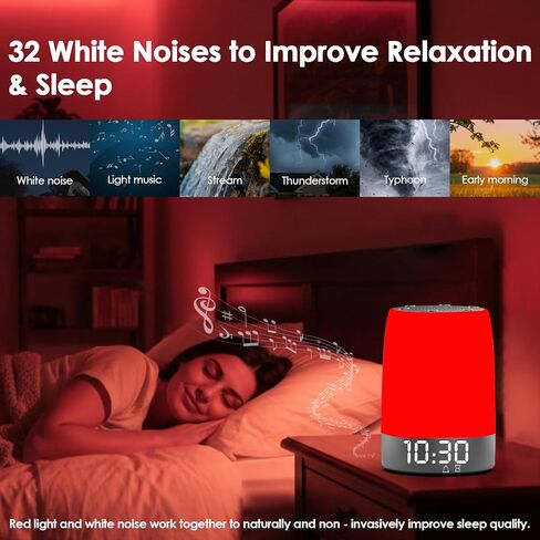 Red Light Therapy Sleep Device with 5-Level Red Light Therapy (620–690nm), 32 White Noise, Smart App Control, Night Light to Support Deep Relaxation and Improve Sleeping for Adult & Kid in Saudi Arabia
