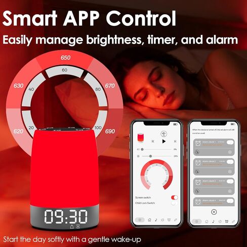 Red Light Therapy Sleep Device with 5-Level Red Light Therapy (620–690nm), 32 White Noise, Smart App Control, Night Light to Support Deep Relaxation and Improve Sleeping for Adult & Kid in Saudi Arabia