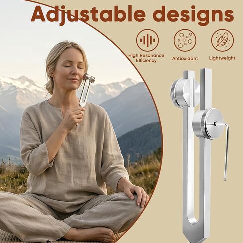 Tuning Fork for Healing Set 128Hz 136.1Hz 256Hz 384Hz Weighted Unweighted for Chakra Sound Therapy Meditation Yoga Stress Relief Sleep with Activator & Pouch in Kuwait