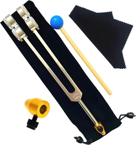 Weighted 64Hz Tuning Fork Set, Premium Aluminum Alloy Sound Harmony Tool for Bone Conduction, Meditation, Chakra Balancing & Relaxation, Ideal for Yoga Practice & Mindful Calm in Saudi Arabia