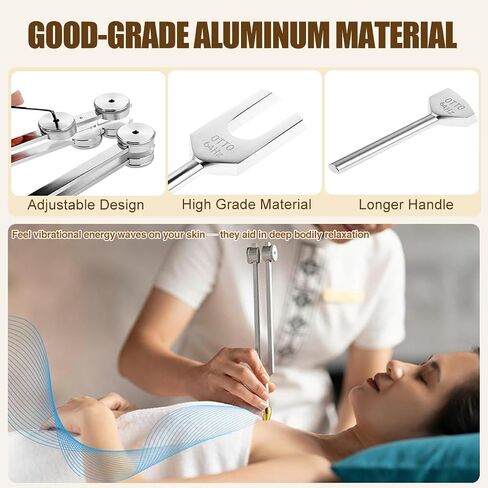 Weighted 64Hz Tuning Fork Set, Premium Aluminum Alloy Sound Harmony Tool for Bone Conduction, Meditation, Chakra Balancing & Relaxation, Ideal for Yoga Practice & Mindful Calm in Saudi Arabia