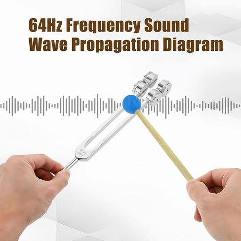 Weighted 64Hz Tuning Fork Set, Premium Aluminum Alloy Sound Harmony Tool for Bone Conduction, Meditation, Chakra Balancing & Relaxation, Ideal for Yoga Practice & Mindful Calm in Saudi Arabia