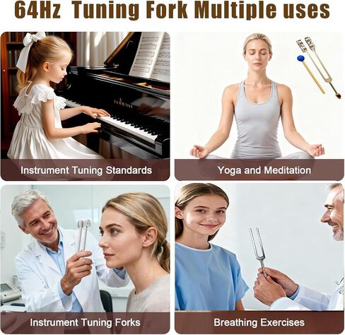Weighted 64Hz Tuning Fork Set, Premium Aluminum Alloy Sound Harmony Tool for Bone Conduction, Meditation, Chakra Balancing & Relaxation, Ideal for Yoga Practice & Mindful Calm in Saudi Arabia