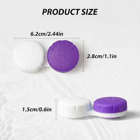 12 Pack Contact Lens Case, Portable Contact Case for Travel Outdoor Home Office Dormitory and Daily Use,Colorful(White,Purple) in Saudi Arabia