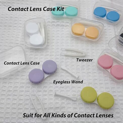 8 Pack Contact Lens Case, Portable Contact Case with Applicator Tool Tweezer, for Travel Outdoor Home Office Dormitory and Daily Use,Colorful (8 Colors) in Saudi Arabia